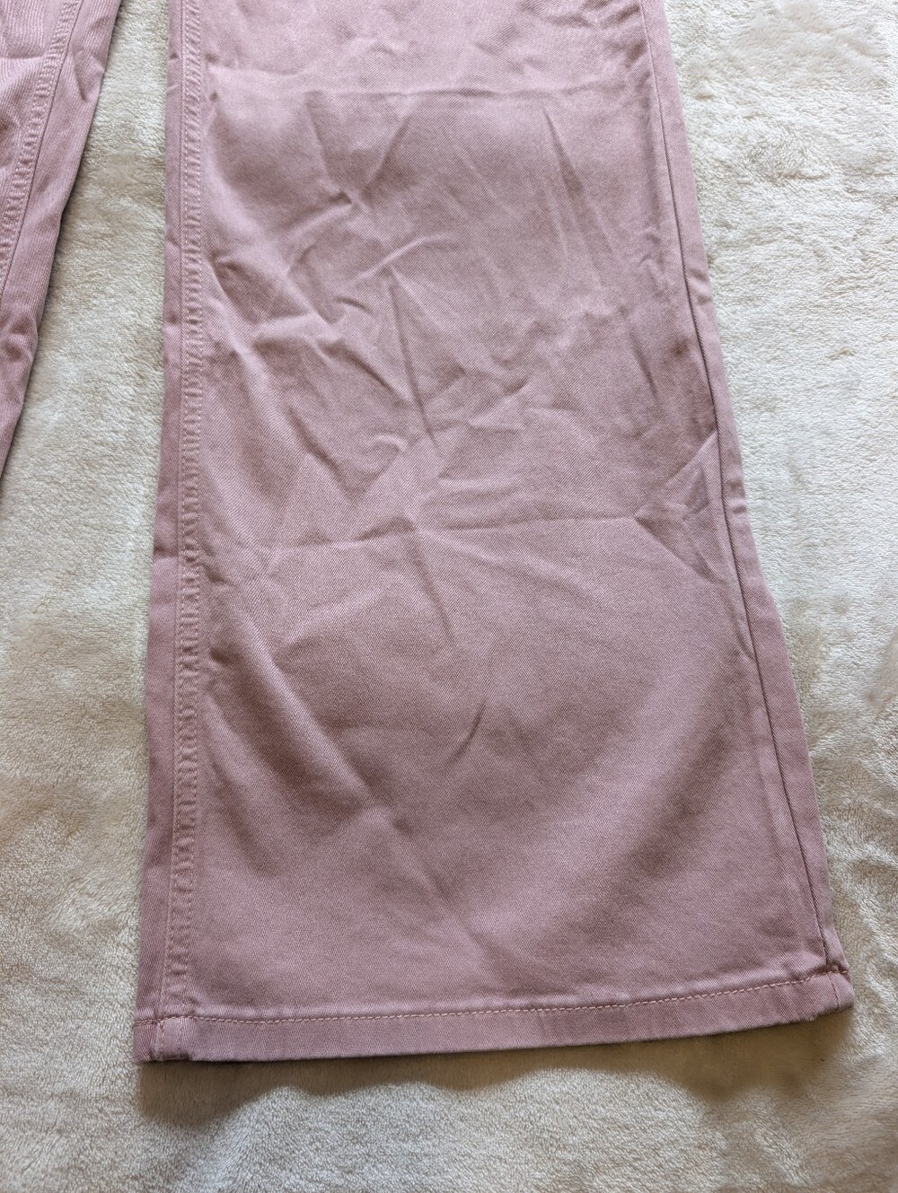 Flamingals Solid High Rise Flare Bottom Pink Pants NWT Large - Picture 5 of 11